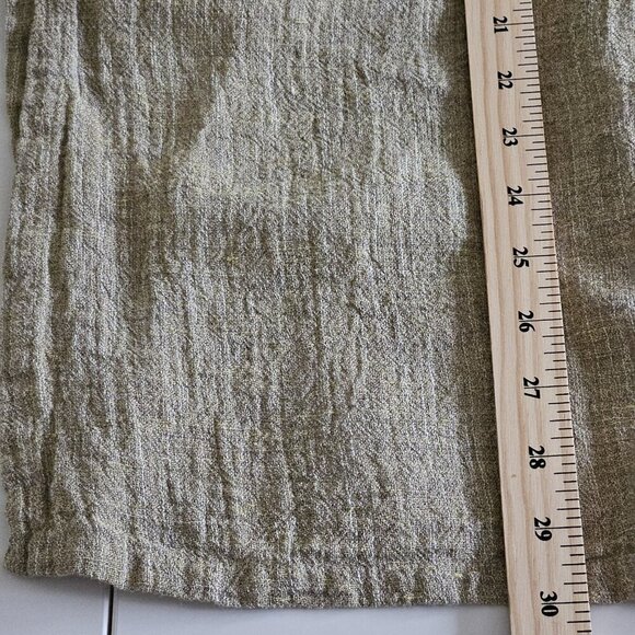 Tobasco Top Women US 10 /46 Olive LS Linen Blend Italy Breathable Summer Buttons - Picture 9 of 16